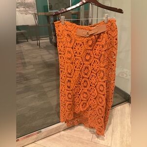 NWT Soft Surroundings Cotton Crochet Skirt L